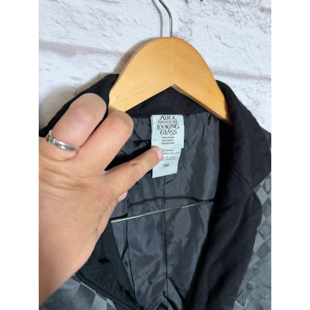 Alice Through The Looking Glass Vest Men's S/M Black Satin Steampunk Cosplay Tux - Picture 4 of 5
